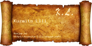 Kuzmits Lili névjegykártya