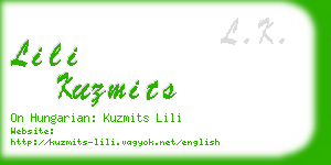 lili kuzmits business card